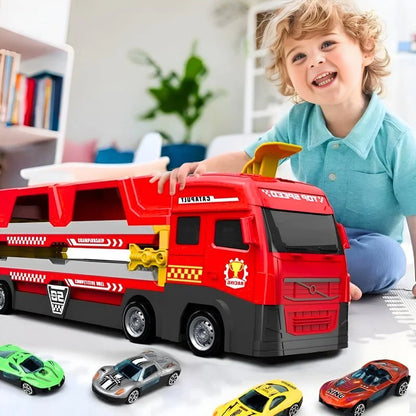 KiddoTrace™ - Camion transportable avec 6 voitures gratuites